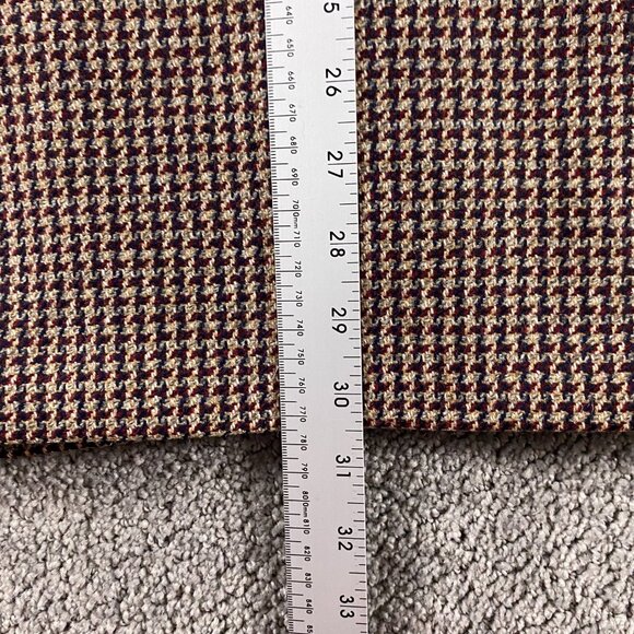 Ermenegildo Zegna Soft Wool Mohair Houndstooth Blazer Men's 44 Red Brown Blue - Picture 15 of 16